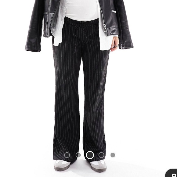 Womens maternity pin stripe pants - Picture 3 of 5